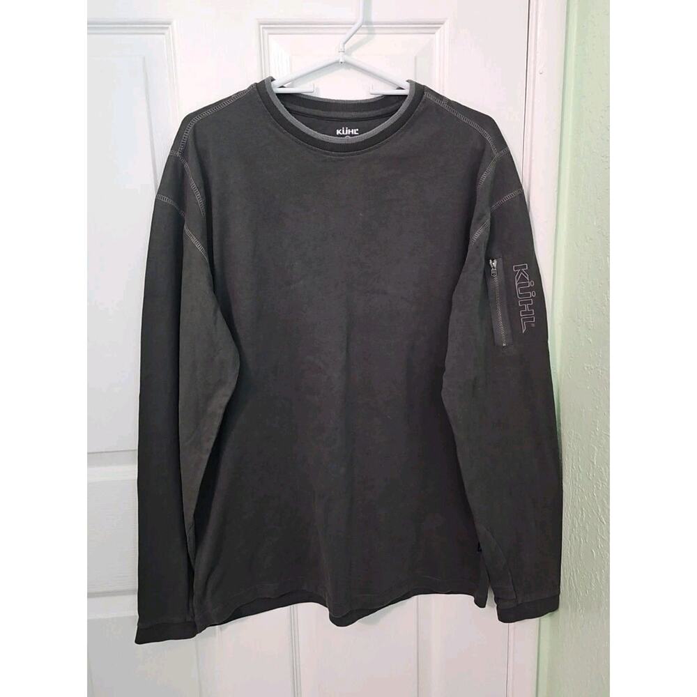 KUHL Mens Long Sleeve T Shirt Organic Cotton Wildfibre Tee Large Gray